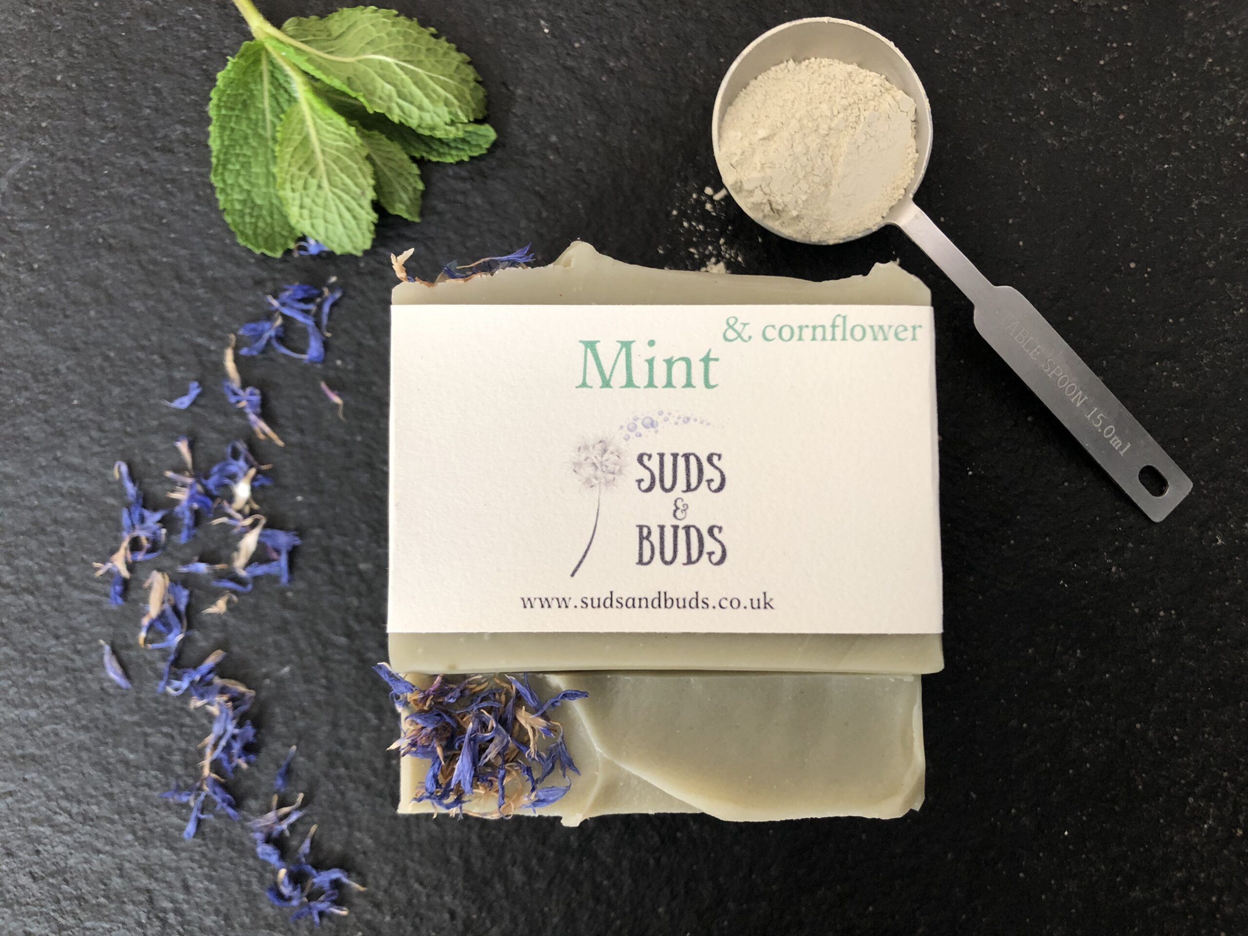 Mint & cornflower soap